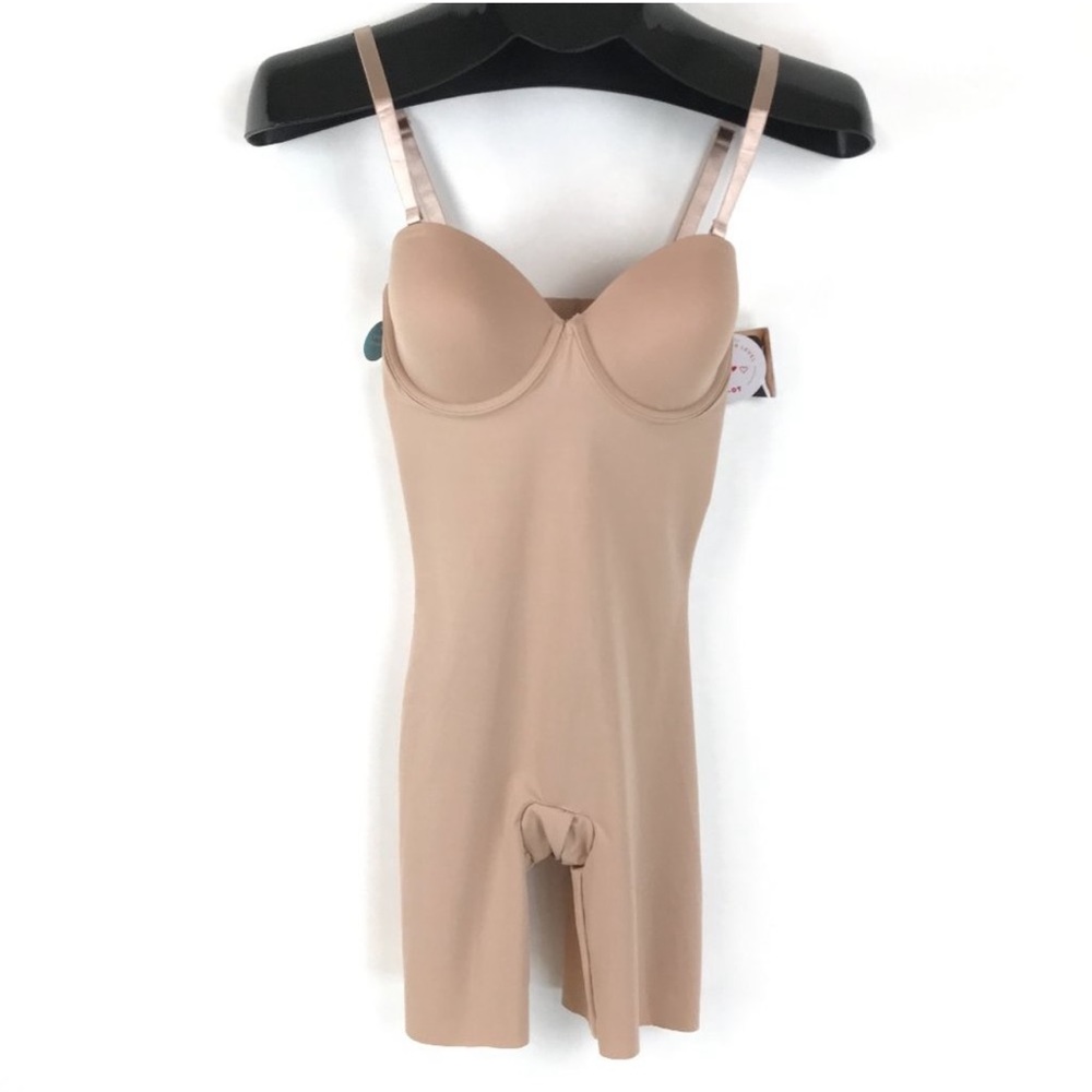 NEW Assets by Spanx Strapless Cupped Shaping Bodysuit Women's Size Small 5-Way